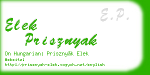 elek prisznyak business card